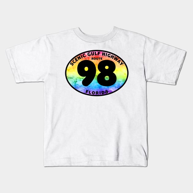 Scenic Gulf Drive Highway 98 Destin Beach Florida Palms Panhandle Emerald Coast Kids T-Shirt by TravelTime